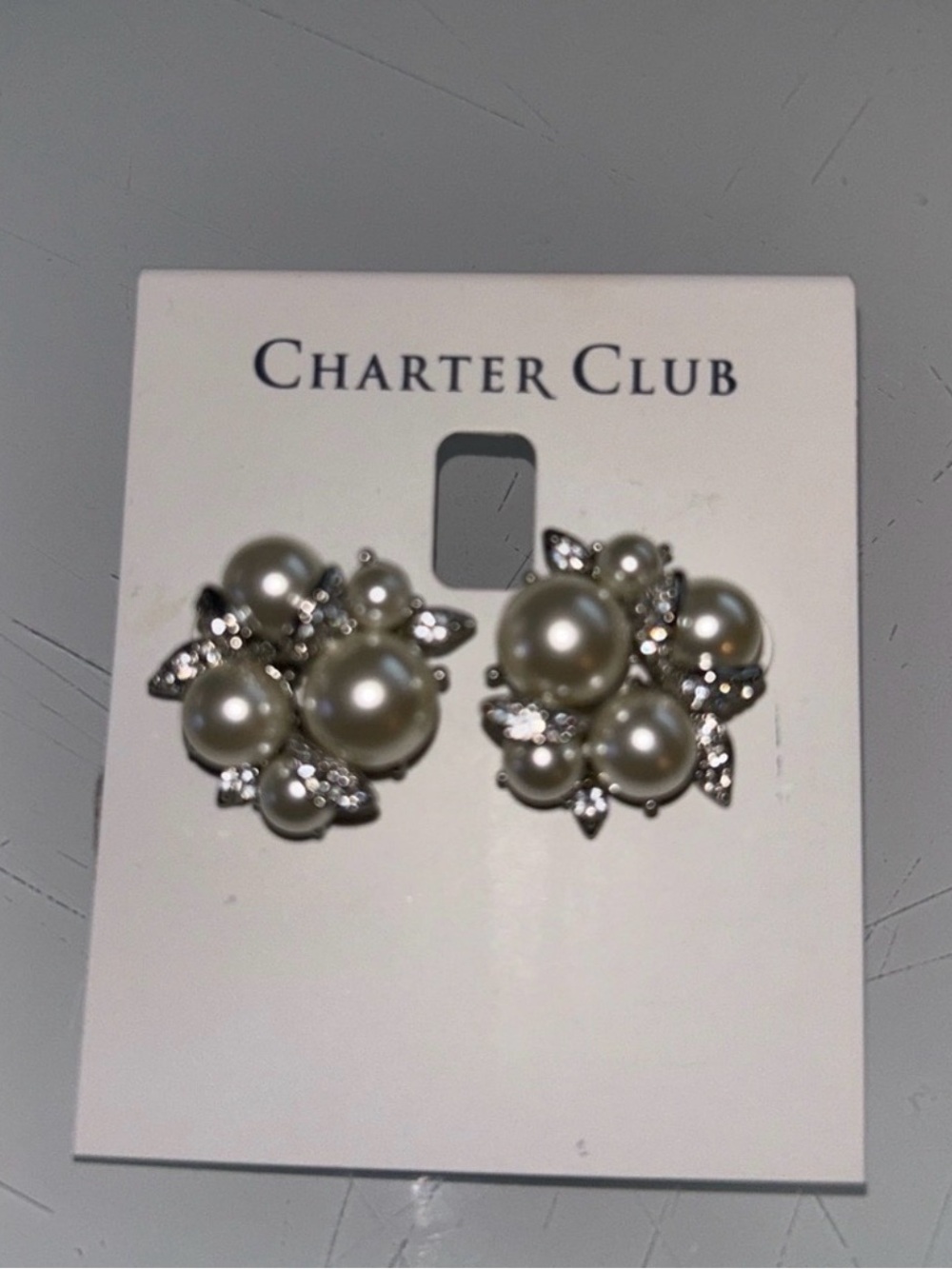 Charter Club Pearl Cluster Stud Earrings